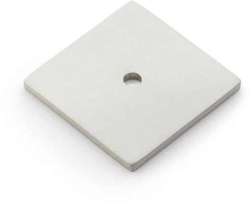 Square Kitchen Door Knob Backplate - Satin Nickel 38mm x 38mm Cabinet Plate