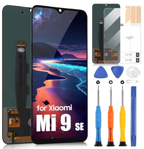 Pantalla LCD para Xiaomi Mi 9 SE Display para Xiaomi Mi 9 SE M1903F2G 5,97 Touch Screen Digitizer Full Assembly con kit de reparación (negro) (no para Mi 9)