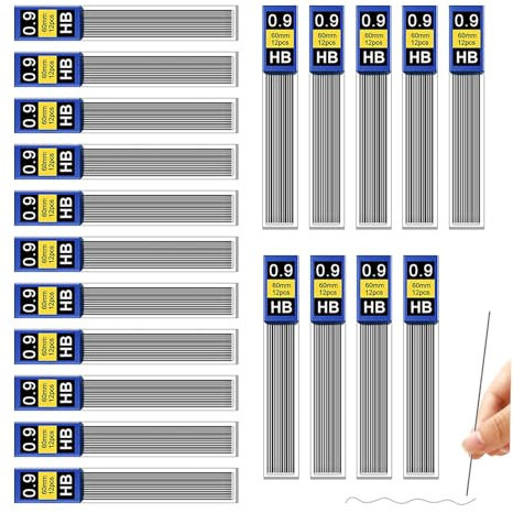 Bieiyhe 240 Pièces Mine Criterium 0,9 HB Porte Mine Crayon 2b, Recharge de Plomb, Recharges pour Porte-mines, Mine de Crayon Automatique, Écrivez en Douceur et Clairement, pour le Bureau et L'école