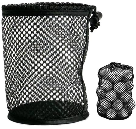 brileze Golf Ball Bag Nylon Rope Golf Balls Storage Net Bag Large Golf Ball Mesh Bag with Drawstring Cord Lock Closure for Golf Courses, Shcool, Training, Fitness Clubs, Camping, Traveling