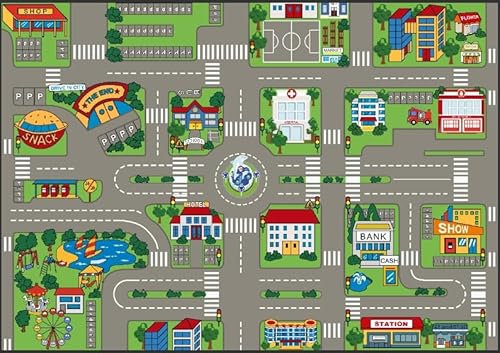 Spielteppich city - Spielteppich - 140 x 200 cm - rutschfest & waschbar - cityfun