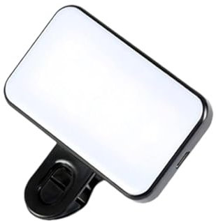 Dmuzsoih Luz de llenado para teléfono móvil, 3 modos, 24 cuentas de lámpara LED ajustables, luces en L para cámara, video de llenado de clip alto, recargable para selfie, clip de luz LED P-hone para