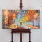100x50cm großes Panorama Acrylbild handgemalt – Design-Wandbild als Gemälde Bunt, ohne Rahmen für Wohnzimmer, Schlafzimmer, Büro – Motiv: Der Weg des Lichts