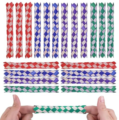 KAHZOR 20 pièces Piège à Doigts Chinois Traditionnel, Clac Doigt, Doigts Chinois, Cadeau Piege, Jouet pour Enfants et Adultes Cadeaux d'Anniversaire, Couleurs Assorties