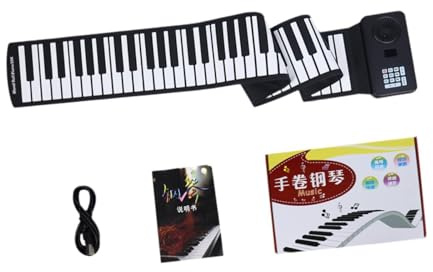 QUILSTM Strumento pianoforte pieghevole a 88 tasti, di qualità, compatto, per bambini, adulti e principianti, con caratteristiche musicali, tastiera per pianoforte a mano, 88