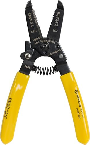 Jonard Tools JIC-2030 Wire Stripper and Cutter, 20-30 AWG, 6-3/4 Length, Black Oxide Finish