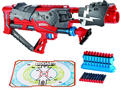 Mattel Y8618 - Boomco Rapid Madness, Blaster mit Druckluftantrieb und 20 Smart Stick-Pfeilen