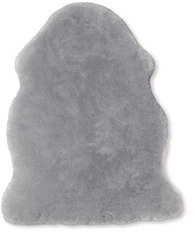 Ibena Parkano Baby Lammfell grau – kuschelweiches Schaffell Verschiedene Größen, Naturfell groß ökologisch gegerbt ca. 80-90 cm