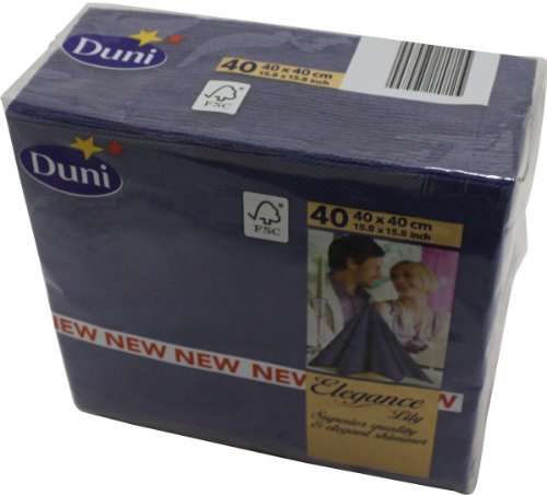 Duni Elegance-Servietten Lily 40er dunkelblau, 40 x 40 cm