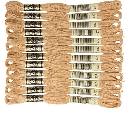 DMC 6-Strand Embroidery Cotton Floss, Light Tan,Pack of 12
