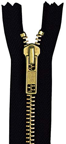 YKK Jeans Metall-Reißverschluss gold nicht teilbar 5 mm 16 cm 580, schwarz