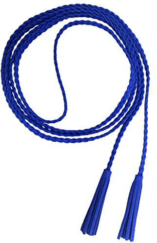 Nanxson Damen Taillengürtel Gewebte Quasten Kettengürtel Leder Dünner Gürtel für Kleid PDW0042 (blau)