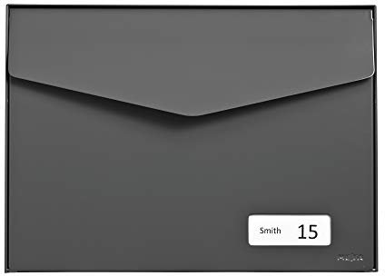 MEFA Briefkasten Letter 113 (mit Namensschild, Farbe basaltgrau, Postkasten mit Sicherheitsschloss, Größe 312x430x178 mm) 113522DE