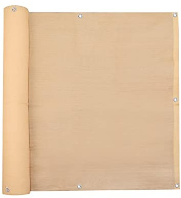 jarolift Balkonbespannung Basic, Balkon Sichtschutz Windschutz Sonnenschutz Balkon-Verkleidung, Atmungsaktiv, 600 x 90 cm Elfenbein