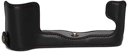 Halbschale Kameratasche kompatibel für Fujifilm X-T2 Tasche Etui Kunstleder schwarz CC1805a