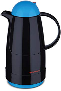 ROTPUNKT Isolierkanne 200 CHRISTINE 0,5 l | Zweifunktions-Drehverschluss | BPA Frei- gesundes trinken | Made in Germany | Warm+Kalthaltung | black/electric kingfisher