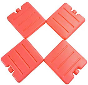 Ice blocks (Set of 4) Ice Packs for Lunch Boxes Cooler Ice Packs Long Lasting Lunch Ice Packs Slim Reusable Cool Packs for Cooler Freezer Ice Packs Stackable Square Design (Pink)