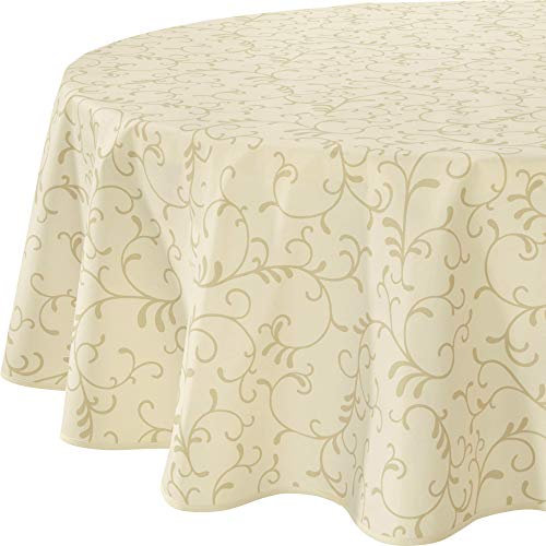 Erwin Müller Tischdecke Essen abwaschbar Natur Größe rund: 160 cm Ø