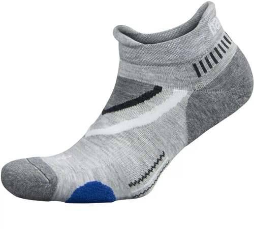 Balega Ultraglide Cushioning Performance No Show Athletic Running Socks for Men and Women (1 Pair), Mid Grey/Charcoal, Small