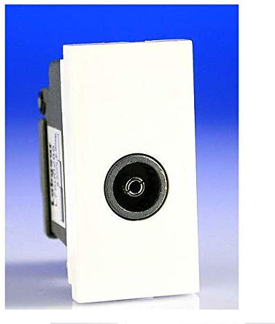 K M Electronics® Coax COAXIAL TV Aerial FACEPLATE Single ONE Gang Screened Module 50MM X 25MM