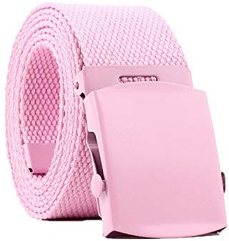 JIER Damen Gürtel Nylon Canvas Belt Unisex Stufenlos Verstellbarer Stoffgürtel Automatische Mode Elastischer Geflochtener Stretchgürtel (Rosa)