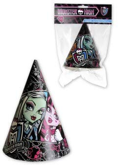Monster High Partyartikel-Set, 4 Stück, Mütze, bunt, One size