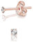 Orecchini Punto Luce Argento 925 Placcati Oro Rosa con Brillantino di Cristallo 2 mm - Punto Luce Oro Rosa - Orecchini Brillantini - Orecchini Brillante - Orecchini Donna Diamante
