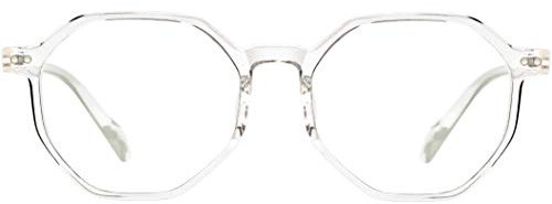 ATTCL Damen Blaulichtfilter Brille Blockieren Blaue Licht von PC, TV und Handy ohne sehstärke Computerbrille BL6688 Transparent White