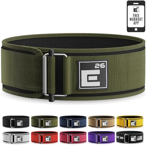 Selbstsichernder Premium Gewichthebergürtel für seriöse funktionelle Fitness, olympischen Hebesport, Hebegürtel für Männer und Frauen, Trainingsgürtel für Kreuzheben, Größe L, Grün