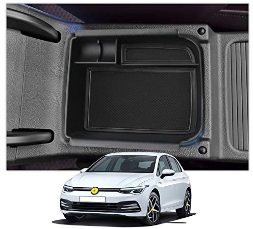 CDEFG Kompatibel mit VW Golf 8 8.5 MK8 GTI GTE GTD R Variant 2020-2024 2025 Mittelkonsole Aufbewahrungsbox Armlehne Handschuhfach Aufbewahrung Auto Center Console Organizer Tray Zubehör