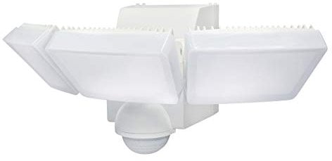 White IQ Triple Spot PIR Battery Operated Security Light - Outdoor Security Wall Light - Exterior Battery Operated PIR Motion Sensor - 1200 Lumen LED Triple Spot (Single), LB1912-WH