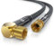 CSL - 2m HDTV Satellitenkabel mit Braiding 8k 4k HDTV - 135Db 75 Ohm - F Stecker (gewinkelt) zu F Stecker (gerade) – SAT Kabel gewinkelt 90° Grad - HDTV Antennenkabel – DVB-T2 Radio UKW DAB DAB