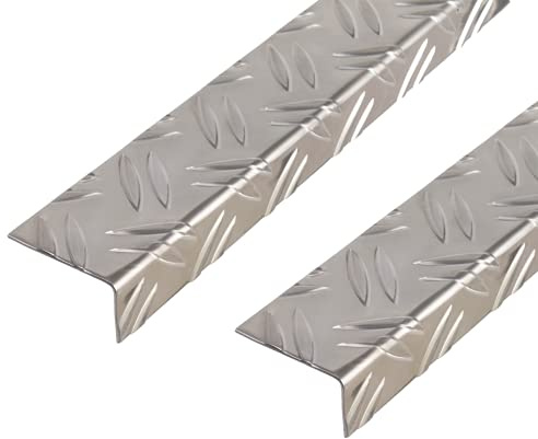 Alberts 497415 Winkelprofil | Riffel-Prägung | Aluminium, blank | 1000 x 43,5 x 23,5 mm | 2er Set