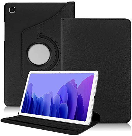 Kemocy Hülle für Samsung Galaxy Tab A7 10.4 2020, 360 Grad Drehung PU Leder mit Standfunktion Schutzhülle für Samsung Galaxy Tab A7 10,4 Zoll 2020 SM-T500 / T505 / T507 Tablet,Schwarz