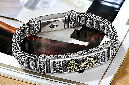 RXSHOUSH Herren 925 Silber Armband Vajra Kette Glück High-End Geschenk Schmuck Armband 8inch