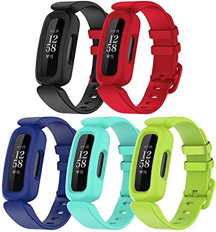 TopPerfekt Armbänder kompatibel mit Ace 3 für Kinder, weiches Silikon, wasserdichtes Armband, Zubehör, Sportuhrenarmband Jungen Mädchen (5er-Pack1)