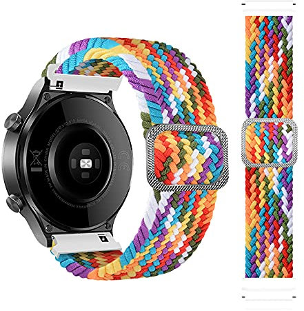 KUTEWEU 22mm Brazalete Compatible con Xiaomi Mi Watch S1 Correas,Bandas Reloj,Nylon Pulsera Deportiva Repuesto Correa para Xiaomi Mi watch color2/Mi Watch Sport/Xiaomi Watch Color (arcoíris)