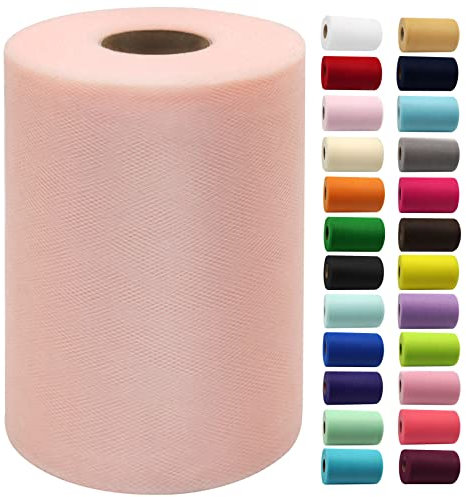 Rouge-Tüll-Stoffrollen, 15,2 cm x 91,4 m, Stoffspule, Tüllband für DIY, Rouge, Tutu, Schleife, Babyparty, Geburtstag, Party, Hochzeitsdekorationen, Weihnachtsbastelbedarf
