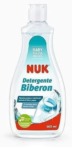 Nuk Nettoyant pour biberon, 500 ml, Idéal pour laver les biberons, les tétines et les accessoires, Sans parfum, pH neutre, Flacon fabriqué à 100% de matériaux recyclés