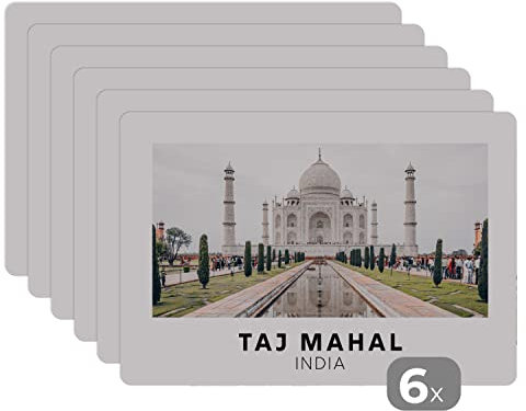 Placemats Platzdeckchen Platzset Tischset 6-teilig Tischdeko Untersetzer 45x30 cm Indien - Taj Mahal - Platz
