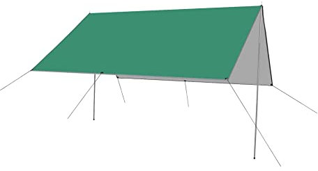 3x3m Zeltdach Zeltplane Camping Tarp mit Stützstange, Erdnägeln und Nylonschnur (Grass Grün)