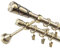 Fenster DEKOR - Gardinenstange Wandmontage 2-läufig 320 cm - Vorhangstange aus Stahl mit 64 Ösen und Clips - Gardinen Stange Gold - Gardinenstangen im Set mit Dübel - Elegante Vorhangstangen