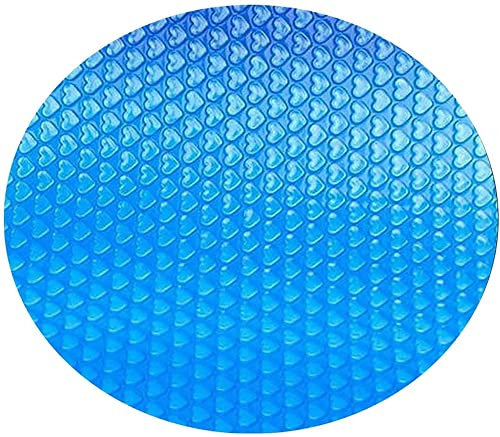 Swimming Pool Cover, 12FT UV Protection Bubble Heat Insulation Film Round Pool Cover, Foldable Swimming Pool Heater for Family Swimming Pool and Above Ground Inground Swimming Pool (Heart-shaped)