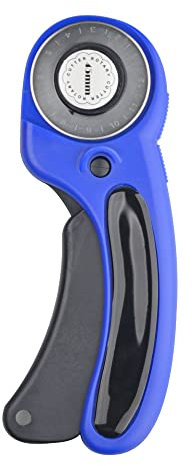 45 mm Rollschneider, RosyMyth Stoffschneider, für Papier, Lederschneiden, Quilten, Nähen, Scrapbooking, Schneiderin (blau)