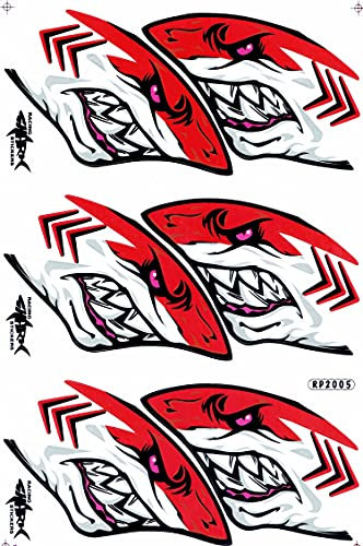 1 Bogen 270 mm x 180 mm - Hai Rachen Monster Maul rot Sticker Motorsport Motocross Auto Roller Tuning Aufkleber wetterfest Modellbau