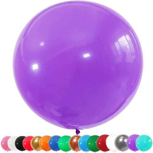 6 Stück Luftballons Gross, 36 Zoll Ballons Groß, Lila Latexballon, Luftballons XXL Groß, Grosse Luftballons XXL, Latex Riesige Ballon, für Hochzeit Babyparty Geburtstag Party Deko(91 cm)