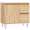 vidaXL Badezimmerschrank, Waschbeckenunterschrank mit viel Stauraum, Badschrank mit Eisenbeinen, Bad Unterschrank Waschbeckenschrank Badmöbel, Sonoma Eiche Holzwerkstoff