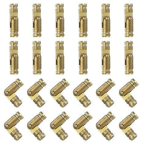 QUARKZMAN Invisible Latón Barril Bisagras, 24uds 4x15mm Latón Oculta Bisagras Plegable Soporte Cilíndrico Oculto Pequeño Barril Bisagras para Joyería Caja