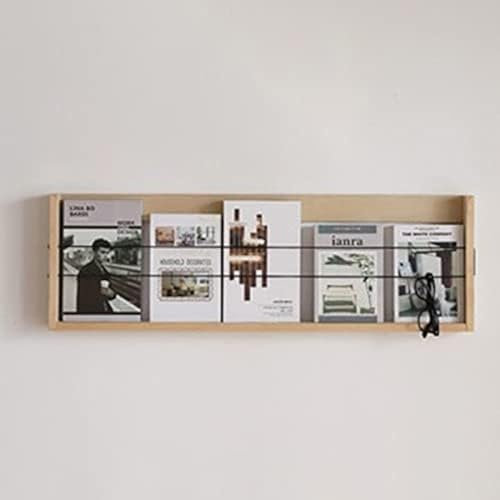 XUEYEDI Porte-revues Mural en Bois, Organisateur D'étagères À Livres Flottantes Murales, 3 Étagères de 8 Cm de Profondeur, Décor De Salle De Bain/Support À Épic