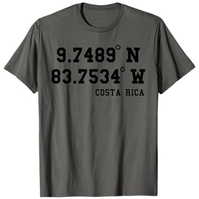 Costa Rica Koordinaten Urlaub Design Reiseziel Costa Rica T-Shirt